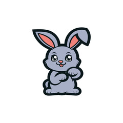 Cute little rabbit cartoon sitting