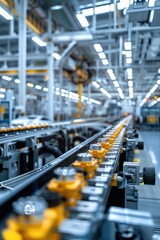 The robotic arm production line in modern factories