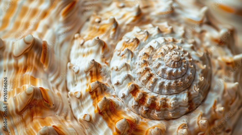 Poster close-up of a seashell's spiral pattern