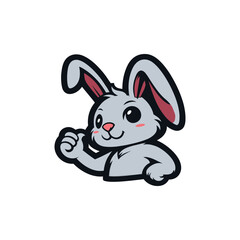 Rabbit cartoon cute character vector illustration mascot design
