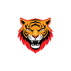 vector logo tiger, tiger icon, tiger head, vector, sticker. Tigar head mascot logo design.