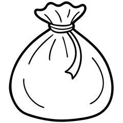 line art of a bag with money vector illustration 