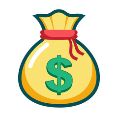 bag with money vector illustration 