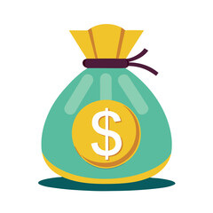 bag with money vector illustration 