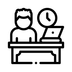 office desk line icon