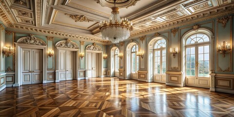 Obraz premium Beautiful interior of classic room resembling an 18th century palace , regal, elegance, luxurious, ornate, vintage