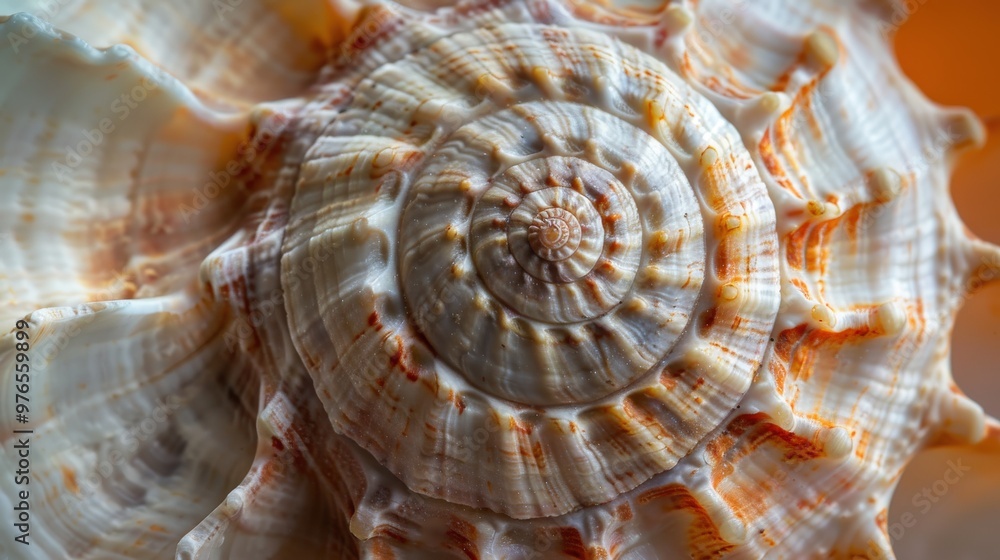 Poster close-up of a seashell with spiral pattern