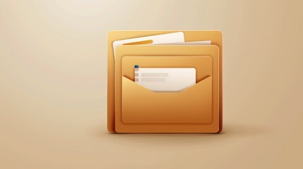 A clean vector representation of a document folder with a label