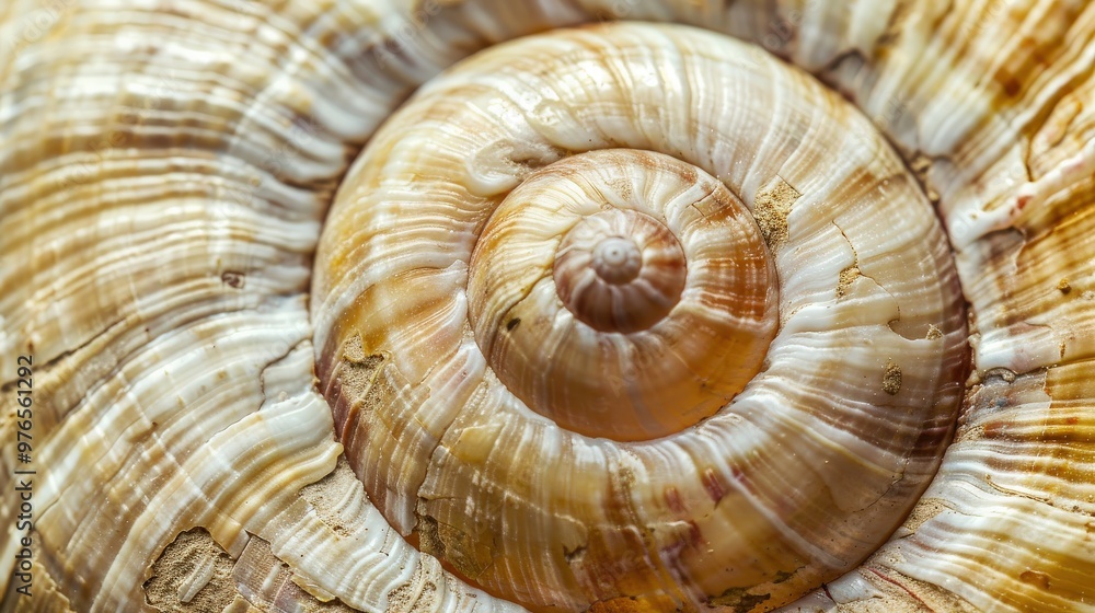 Poster close-up of a seashell's spiral pattern