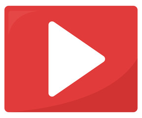 Video player flat icon isolated on white background.