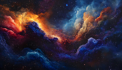 Obraz premium A vibrant, colorful galaxy with swirling stars and nebulae, evoking a sense of cosmic wonder.