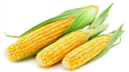 Fresh Sweet corn isolated on white background