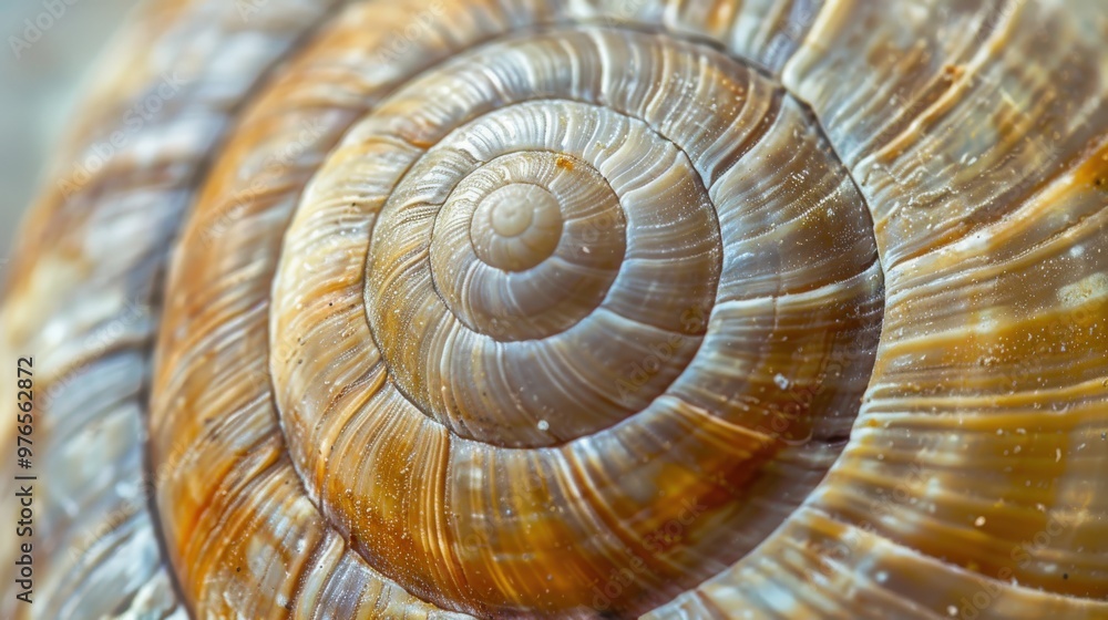 Aufkleber macro view of snail shell texture and spirals