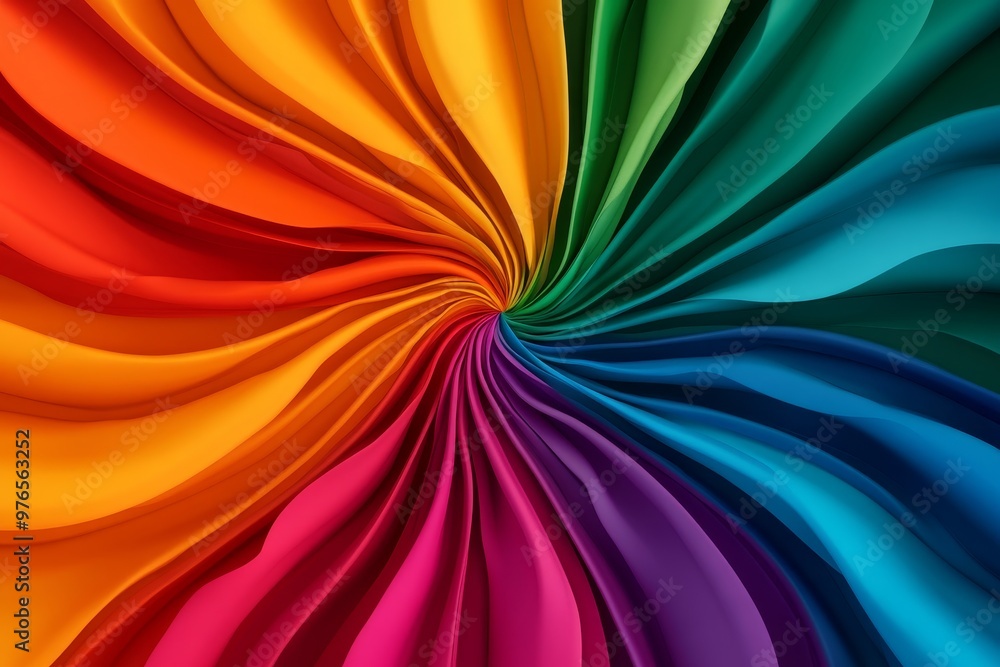 Poster vibrant rainbow colors swirl and intertwine, creating a dynamic and festive abstract background perf