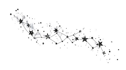 Obraz premium Black and white illustration of a constellation with stars and lines.