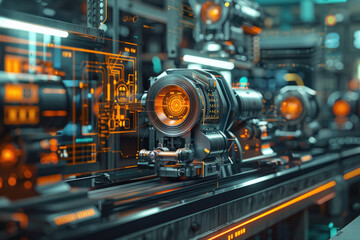 Fototapeta premium The huge machine parts in the workshop