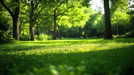 Fototapeta premium A stunning natural landscape showcasing lush greenery, vibrant plants, and serene surroundings. This picturesque environment embodies tranquility and freshness, perfect for promoting eco-friendliness 