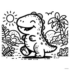 Happy Dino Coloring Books for Kids 