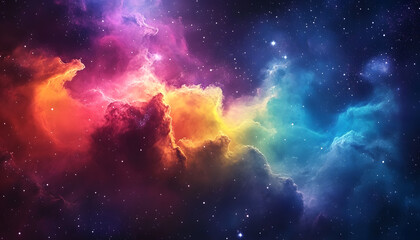 Fototapeta premium A vibrant, colorful galaxy with swirling stars and nebulae, evoking a sense of cosmic wonder.