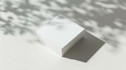 A white box with soft shadows from a tree branch above it.