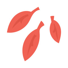 シンプルな三枚の赤い葉っぱイラスト⭐︎PNG