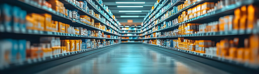 Blurry Supermarket Aisle Photo - Motion Blur