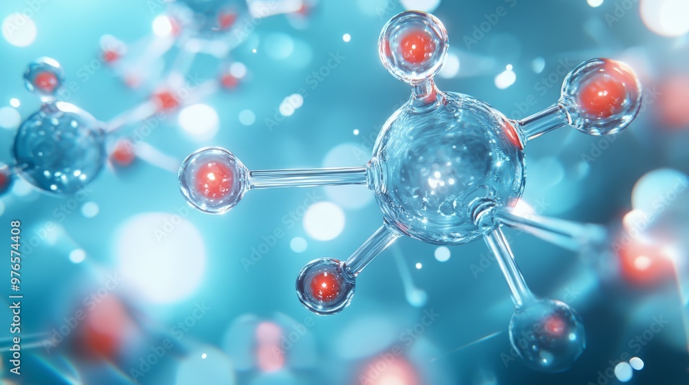 Aufkleber 3d molecular structure abstract science technology background