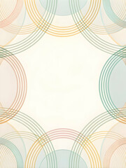 Obraz premium Abstract Circle Frame: A delicate and minimalist abstract background with soft, pastel-colored circle frames in shades of peach, yellow, and blue, creating a sense of modern elegance and tranquility. 