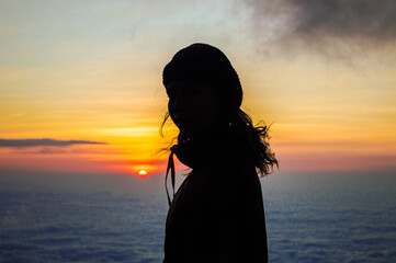 atardecer con persona