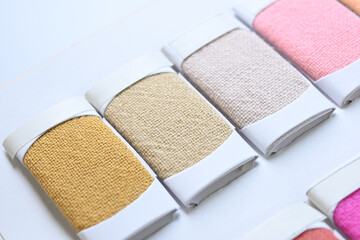 sample color shade of colorful fabric textile of clothing industry