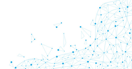 Geometric mesh blue lines on a white background. Triangle pattern. Geometric abstract background with simple Triangle elements.