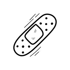 Hand Drawn Bandage Illustration. Doodle Vector. Isolated on White Background - EPS 10 Vector