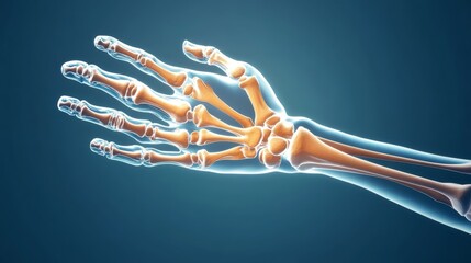 Human Hand and Forearm Skeleton X ray