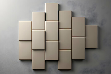 Beige Tiles Minimalist Pattern: A modern and minimalist composition featuring a simple yet stylish arrangement of beige tiles. The clean lines and muted colors create a sense of calm and sophisticatio