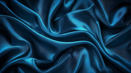 Obraz premium Blue Silk Fabric Drape Smooth Texture Abstract Background
