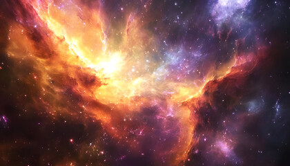 Obraz premium A vibrant, colorful galaxy with swirling stars and nebulae, evoking a sense of cosmic wonder.