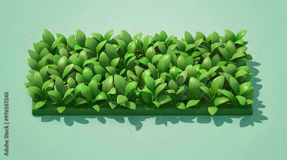 Canvas Prints Hedge Isometric Garden Elements 3D cartoon