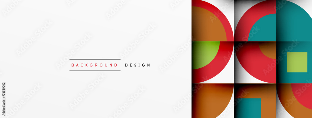 Aufkleber geometric design abstract background - circles squares