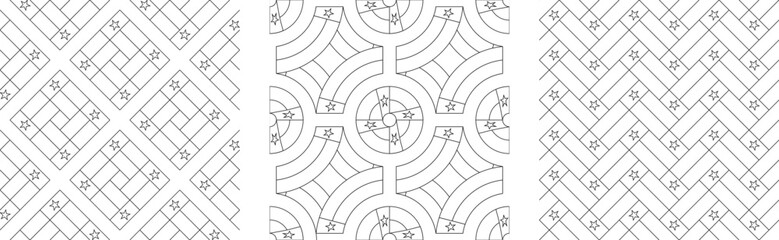 set of texas flag pattern outline. vector illustration