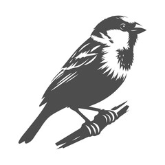 Black Sparrow Silhouette, vector artwork. Perfect for adding a touch of nature to creative projects.
