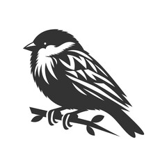 Black Sparrow Silhouette, vector artwork. Perfect for adding a touch of nature to creative projects.