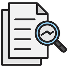 Research icon with line color style