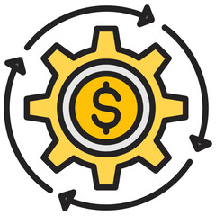 Finance icon with line color style