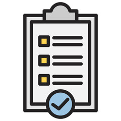Checklist icon with line color style