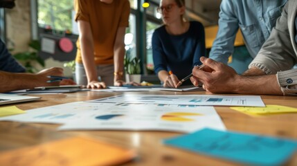 A business meeting where team members are discussing a new policy document