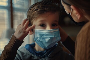 Boy Wearing a Face Mask