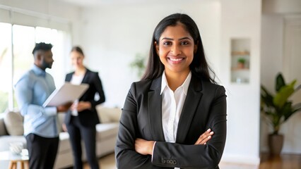 Indian Professional Realtor Ready for Open House
