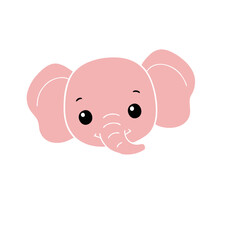 illustration of a pink elephant head