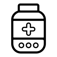 Obraz premium This illustration features a minimalist medicine jar icon designed with a health symbol, perfect for health-related topics and wellness applications