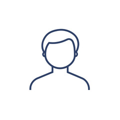 Fototapeta premium The outline icon depicts a person in a minimalistic style, suitable for representing profiles or user identities in various digital applications